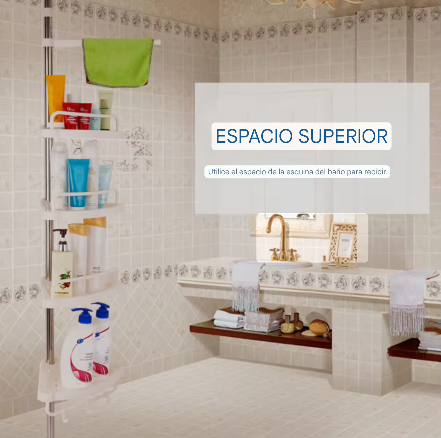 ESTANTE ESQUINERO PARA DUCHA Y BAÑO